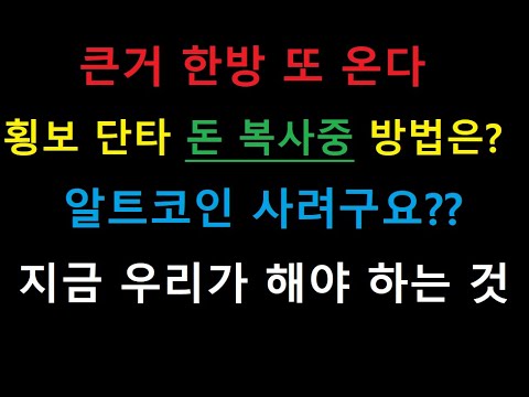 비트코인 / 움직임 예상 및 대처 방법 / 돈 복사중 / 현물 알트코인? 지금?